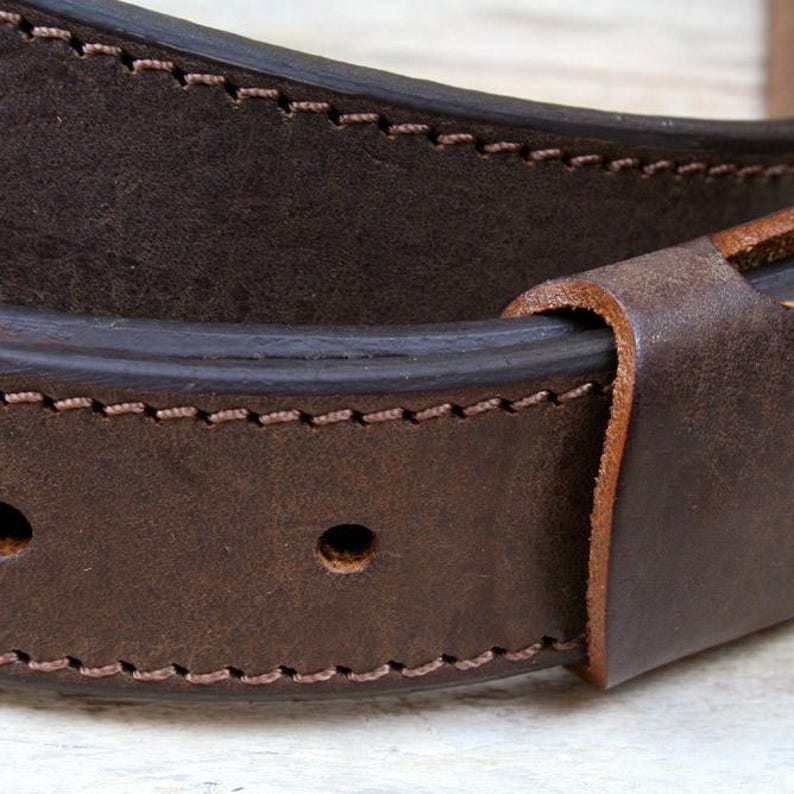 Leather Banjo Strap (loop style), hand-crafted, thick vegetable tanned leather, 3 attachment options, black, brown, tan, Pinegrove BLS52 image 4