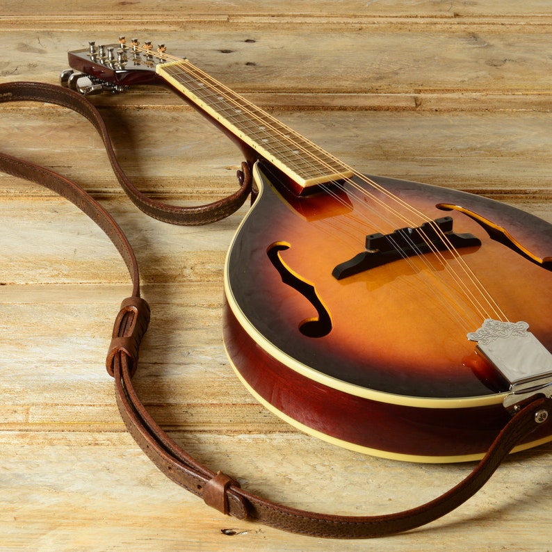 Brown Leather Mandolin Strap 3/4 Wide Adjustable Etsy Australia