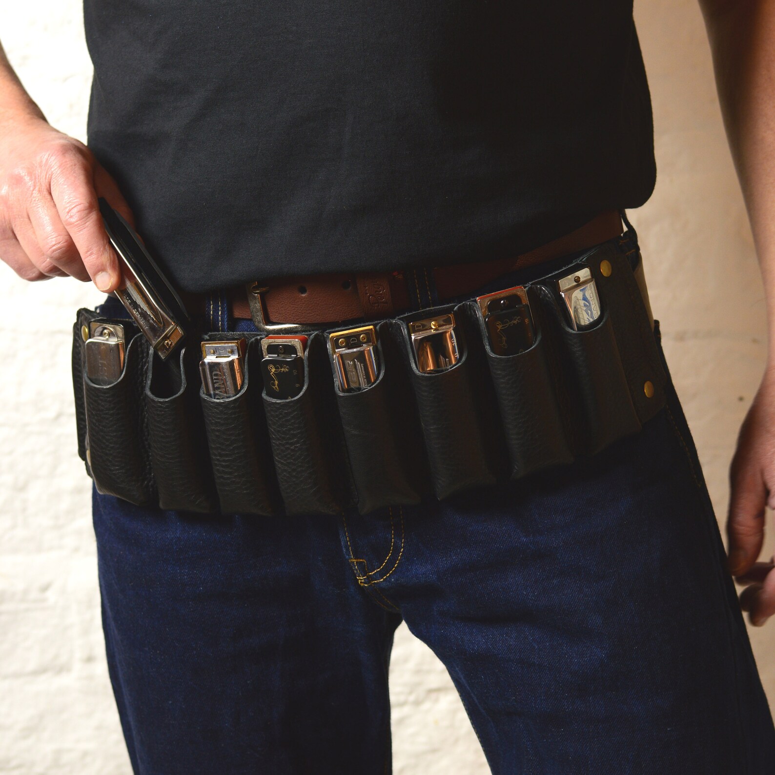Leather Harmonica Belt Blues Harp Holder Holds From 6 to 12 Etsy UK