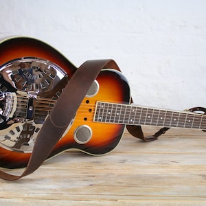 Leather Dobro Guitar Strap, 60mm Width, Dobro Strap