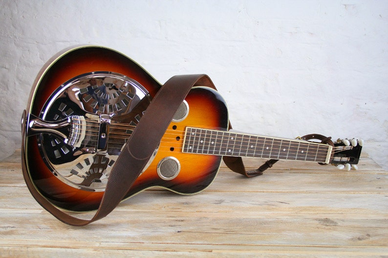 Leather Dobro Guitar Strap 60mm Width Dobro Strap Etsy