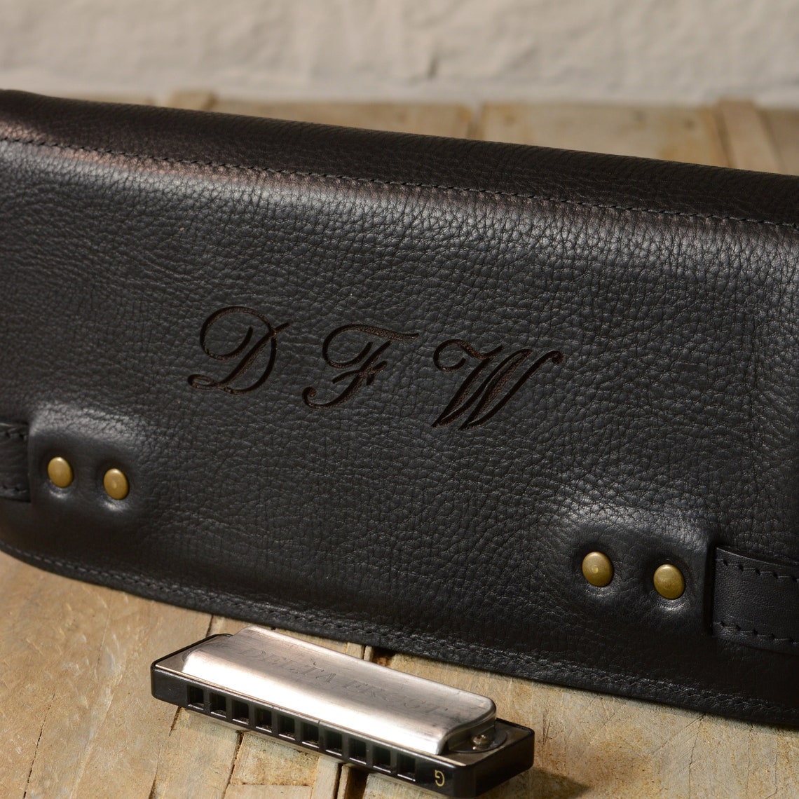 12Pack Leather Harmonica Case leather blues harp holder Etsy