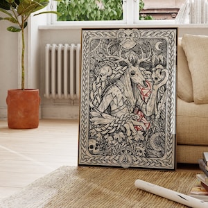 Digital print Leshy witcher art norse fantasy  art  Printable Viking Wall Art INSTANT DOWNLOAD