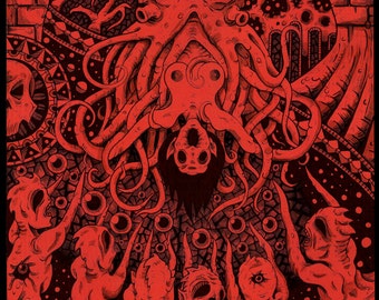 Cthulhu Lovecraft art dark fantasy   print