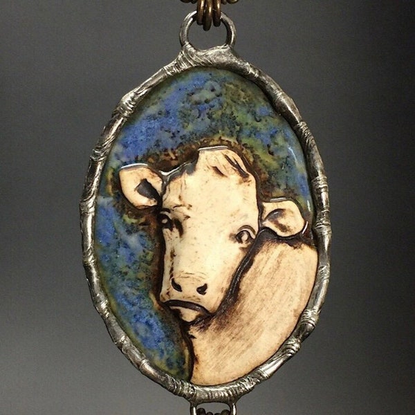 Farm style jewelry, Cow art jewelry, Bovine style art, Judie Mountain design