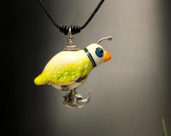 Quail Run Pendant, Quail Jewelry, Bird Jewelry