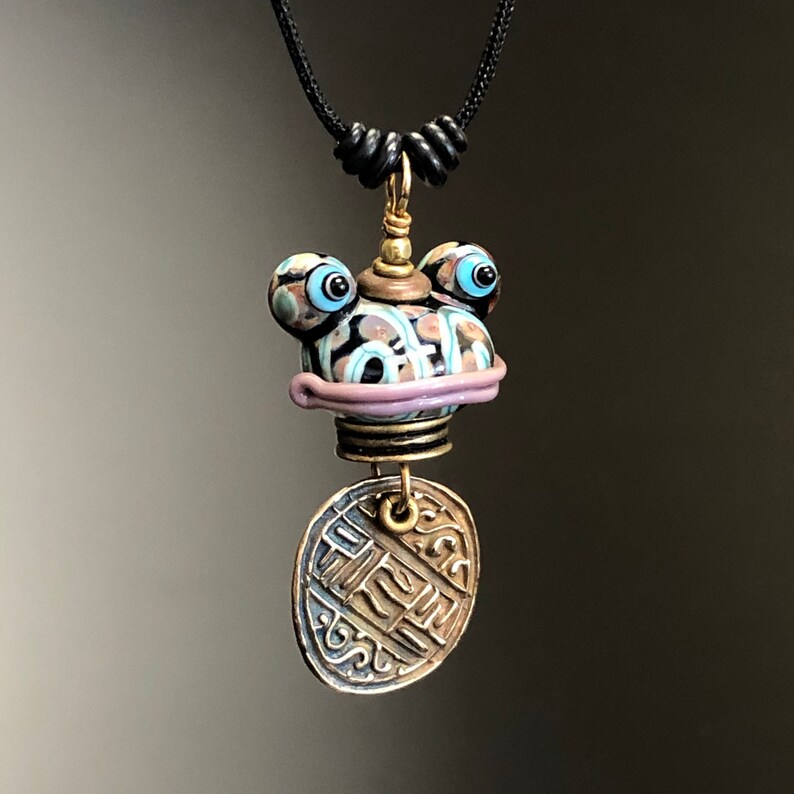 Frog Jewelry Frog Pendantglass Frog Bead Wearable Frog Art Etsy