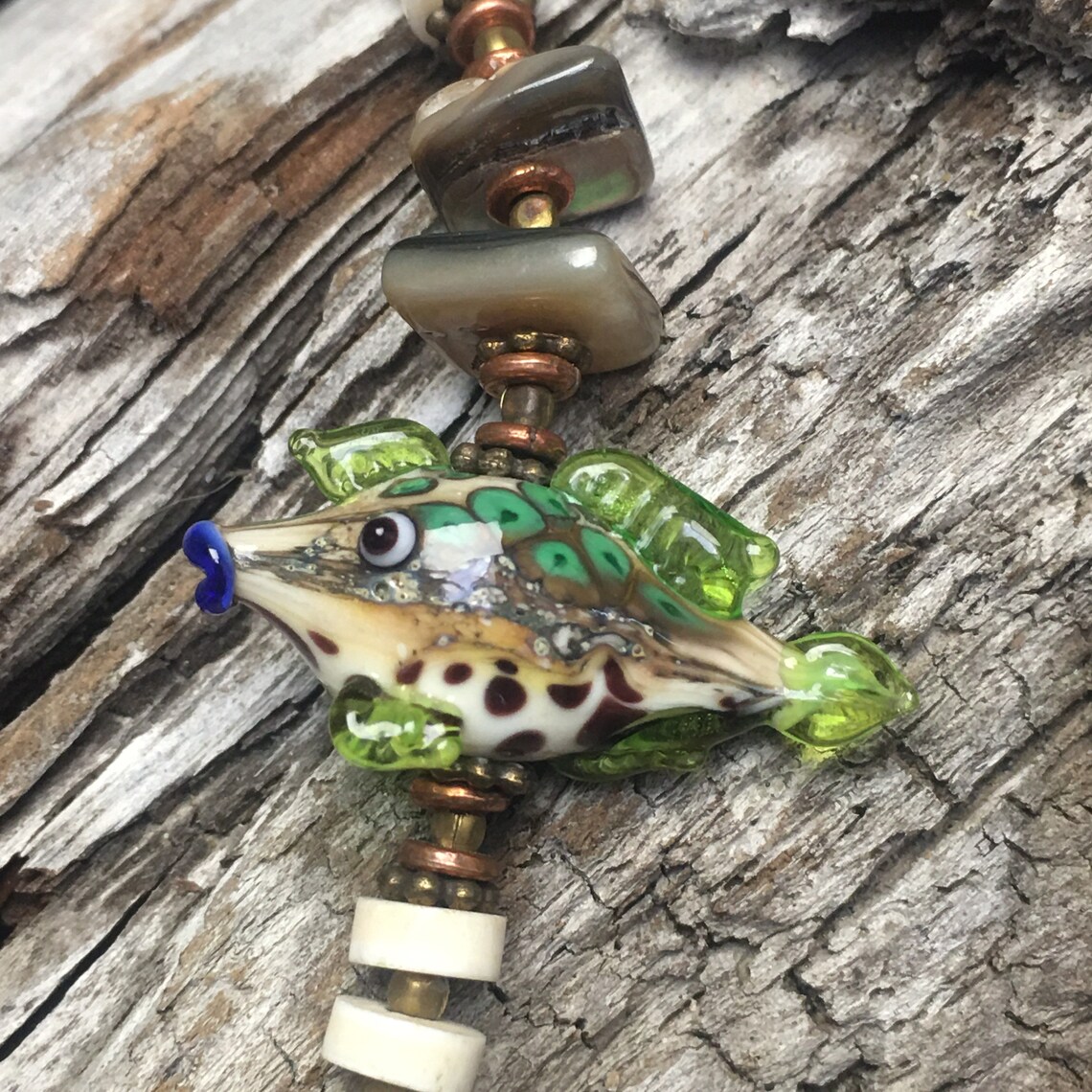 Fish Necklace... Glass Fish, Ocean Jewelry, Artisan Necklace,fish Jewelry Etsy