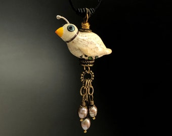 Quail jewelry,#002, Quail art,California Quail,Cute quail jewelry,Whimsical bird jewelry,Bird necklace,Audubon Art