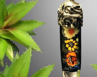 WCA-1..Floral glass pendant / glass pendant / lampwork glass pendant / glass jewelry / glass pendant / millefiori pendant.