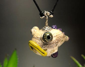 grumpy Grouper fish necklace,