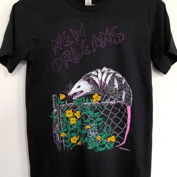 New Orleans Possum T Shirt, Screen Printed Shirt, New Orleans Souvenir Shirt