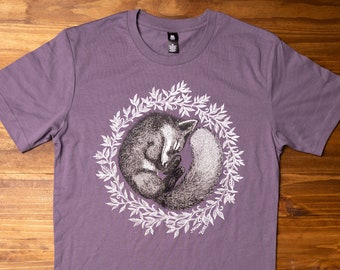 Screen printed t-shirt, cute fox shirt, animal gift