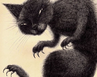 Black Cat Print