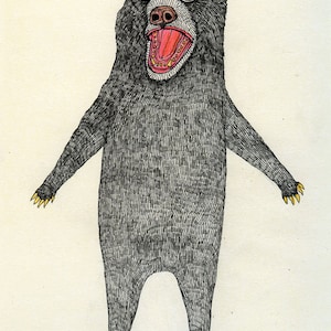 Cute Bear Illustration Print