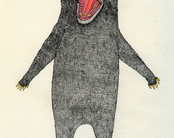 Cute Bear Illustration Print