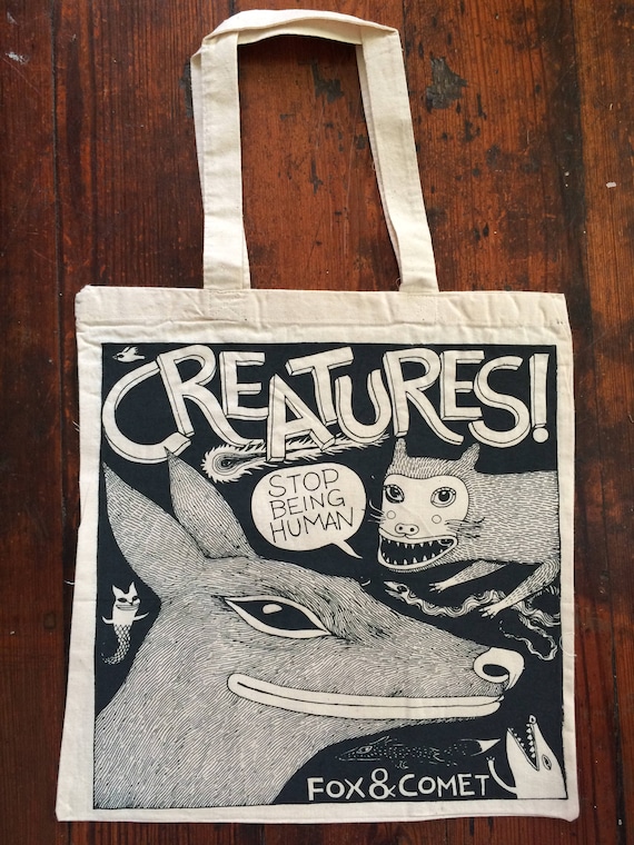 Printed canvas shop tote bag