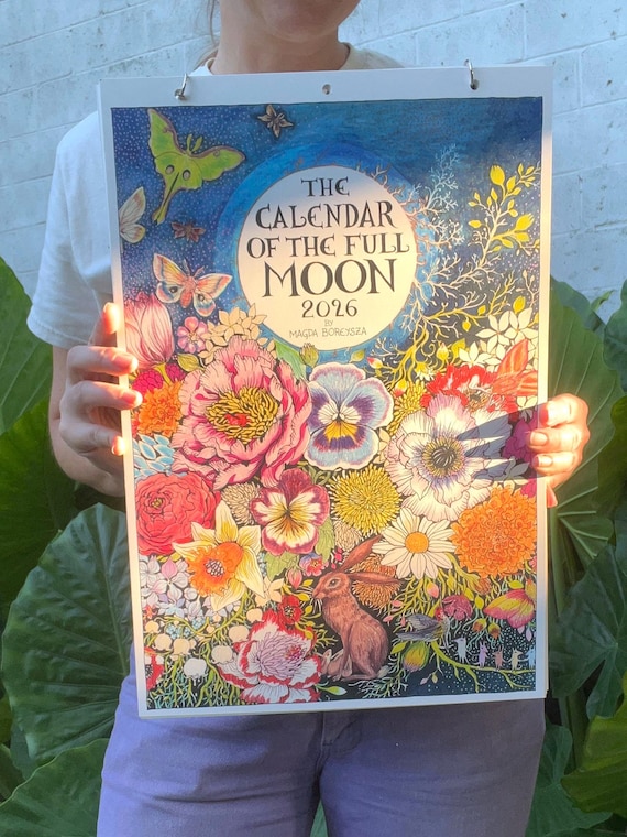 Illustrated Wall Calendar 2027 Moon Nature Art - Etsy