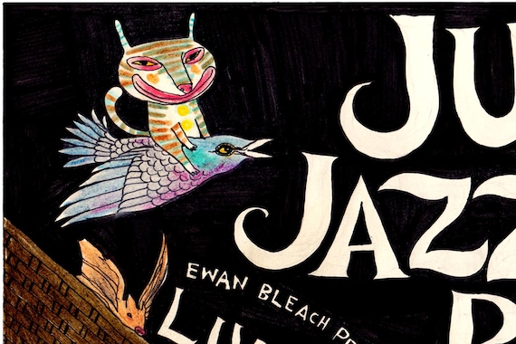 ジャズアニマルアートプリントポスター - Etsy 日本