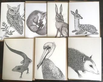 Stationery Set Note Cards Animals
