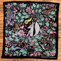 Art Print Bandana Scarf Handkerchief Maximalist Floral Animal Design