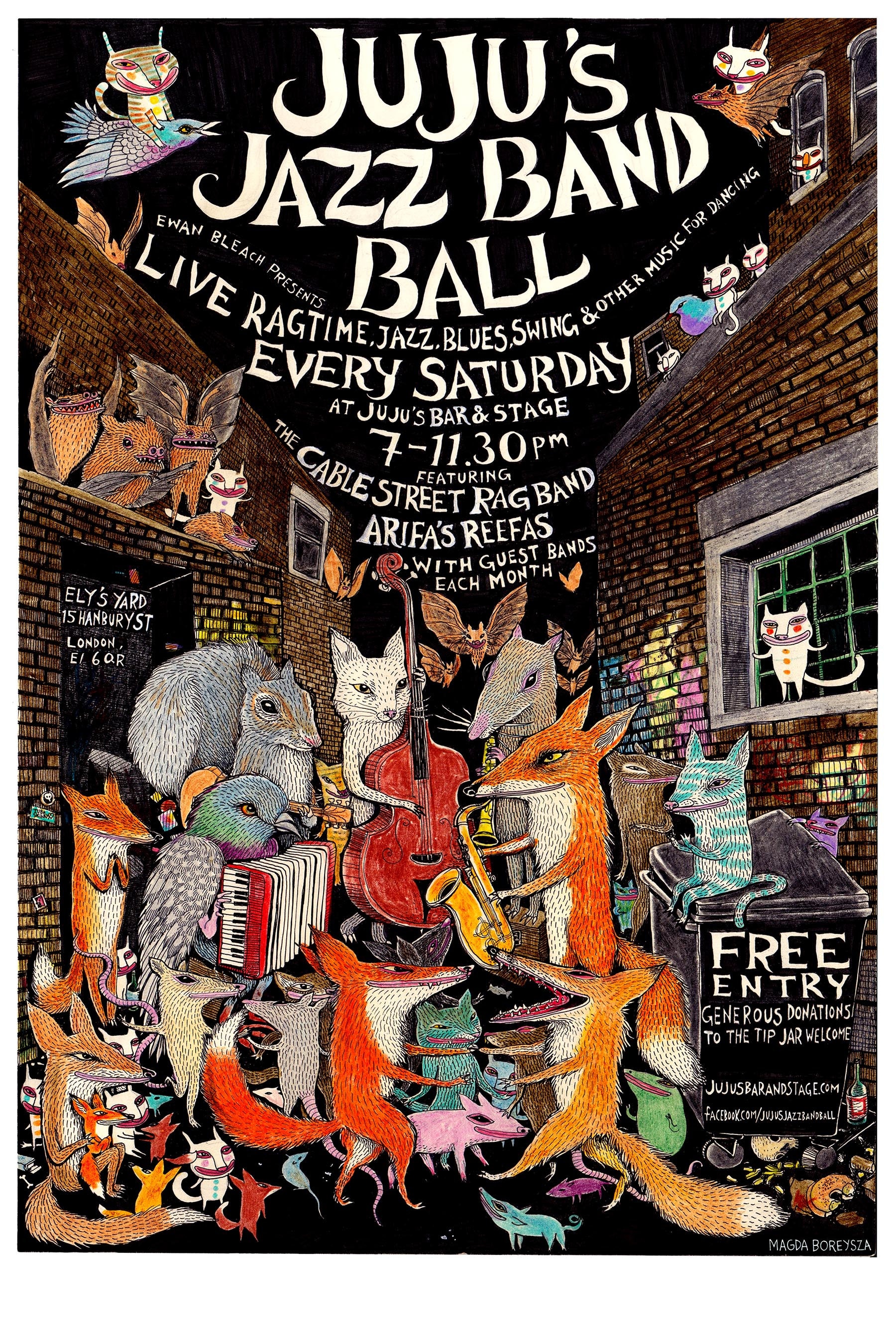 ジャズアニマルアートプリントポスター - Etsy 日本