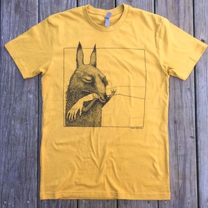 Screen Printed T shirt, Creature Bite shirt, Animal lover gift