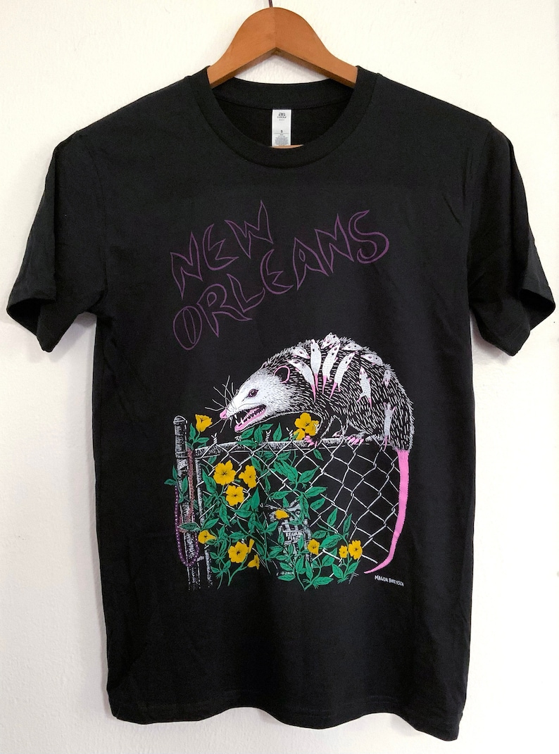 New Orleans Possum T Shirt, Screen Printed Shirt, New Orleans Souvenir Shirt image 1