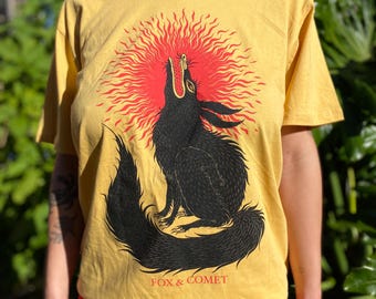 Screen printed Sun Creature t-shirt, Magical Realism