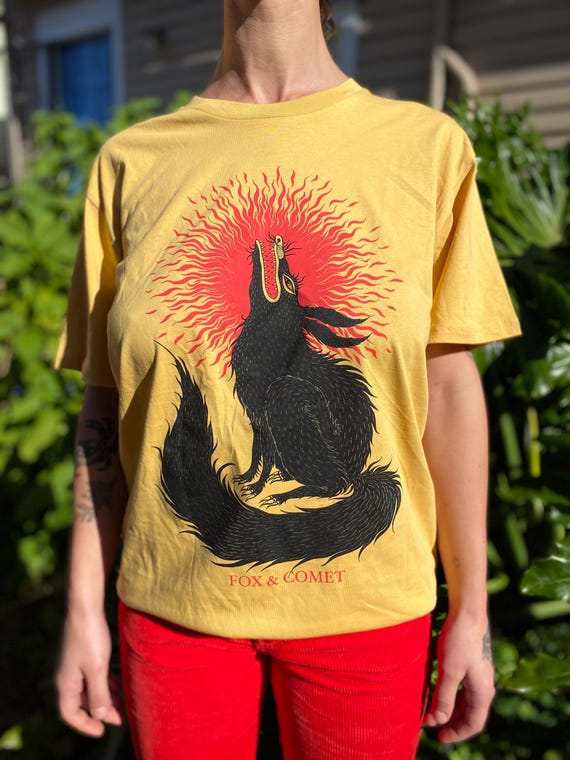 Screen printed Sun Creature t-shirt, Magical Realism