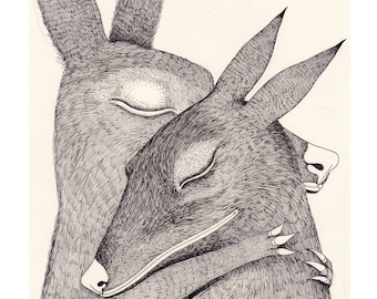 Giclee Print, Cute Animals, Friendship Gift