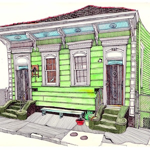 Giclee Print New Orleans Shotgun House