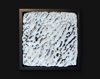 Original Abstract Encaustic Painting succulent desert pattern beeswax resin heavily textured decor artwork