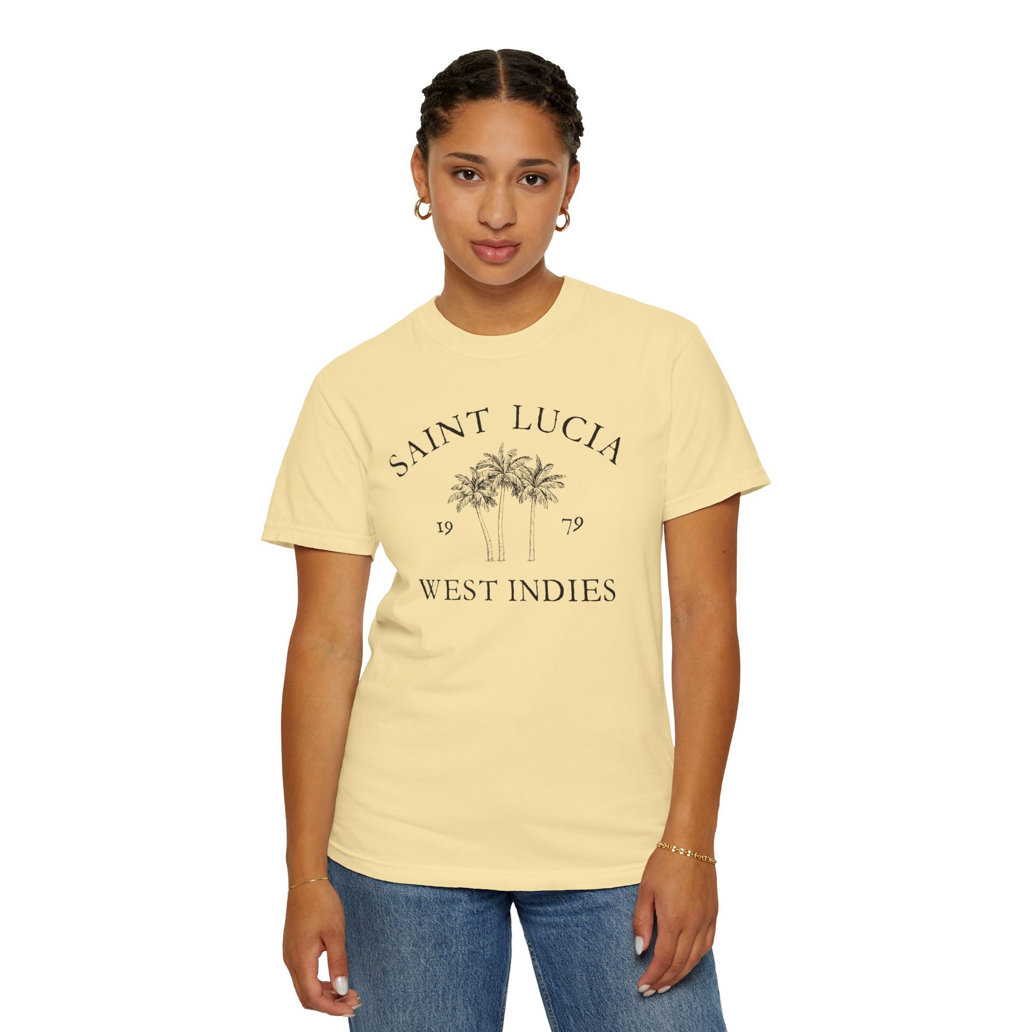 Saint Lucia Vintage-style T-shirt, Comfort Colors, Unisex Garment