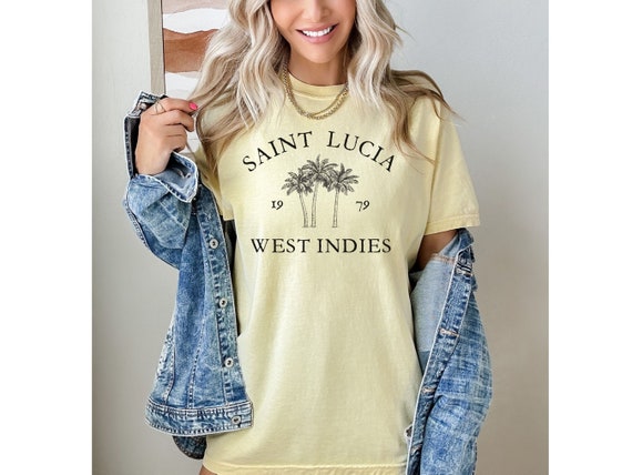 Saint Lucia Vintage-style T-shirt, Comfort Colors, Unisex Garment