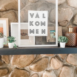 Welcome in Swedish Valcommen Hello sign Scandinavian art wall decor simple digital download Scandi boho art
