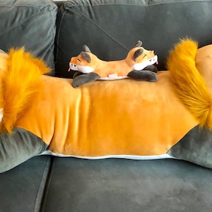 Fuzzy fox body pillow discount