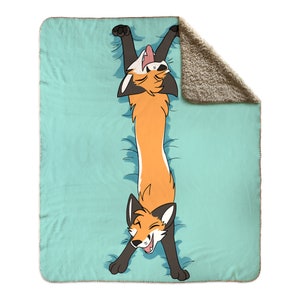 Foxfox Back Fleece Sherpa Blanket