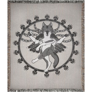 Coyote God Woven Blanket