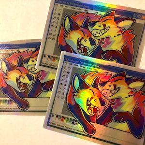 FoxFox MSPaint Holographic Sticker