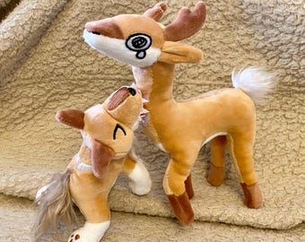 Peluche écologique antilope et coyote