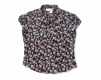 MAX MARA blusa de seda floral romántica linda S