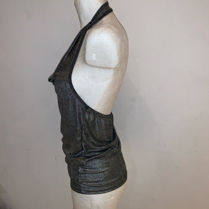 Glitter haltered top y2k M