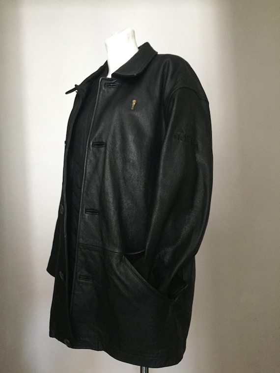 black adidas leather jacket