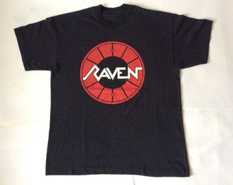 RAVEN metal band t shirt 90s everything louder tour sz L