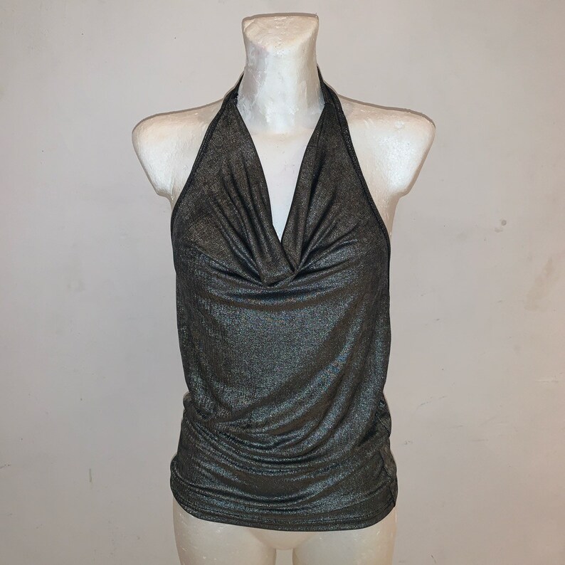 Glitter haltered top y2k M