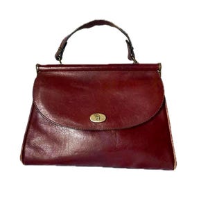 AIGNER weinrote Schulter Handtasche 60er Jahre