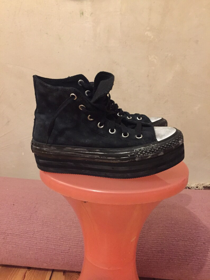 converse custom leather platform