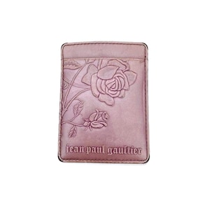 JEAN PAUL GAULTIER kaarthouder portemonnee metallic roze roos jaren 90
