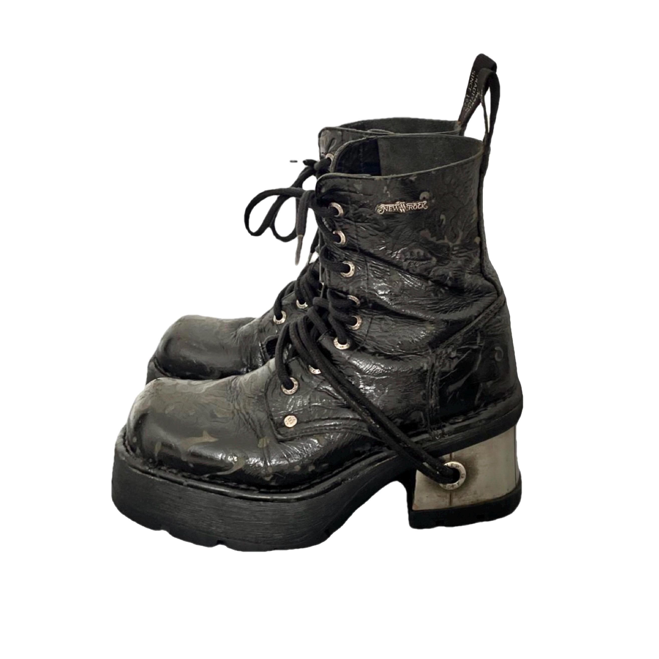 2025春の新作 Boots Heel Metallic ROCK NEW Eu38 Etsy - Heel in Hole Rare 靴